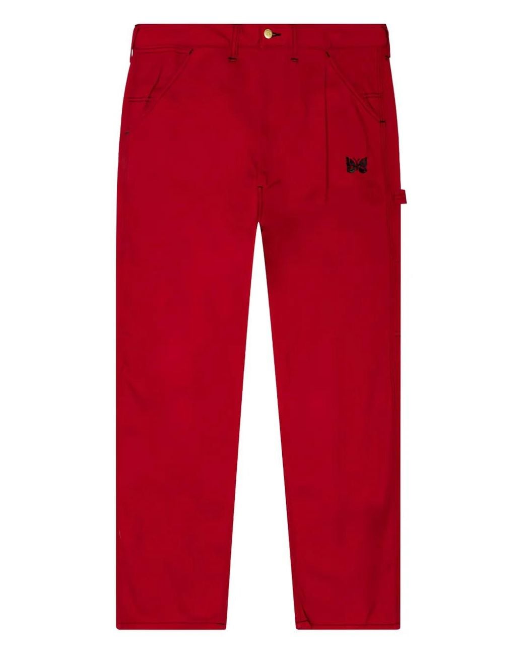 Needles X Smith's Butterfly-Embroidered Buckle Trousers for men