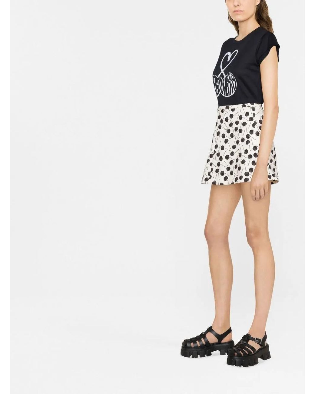 RED Valentino White Cherry-Print Mini Skort