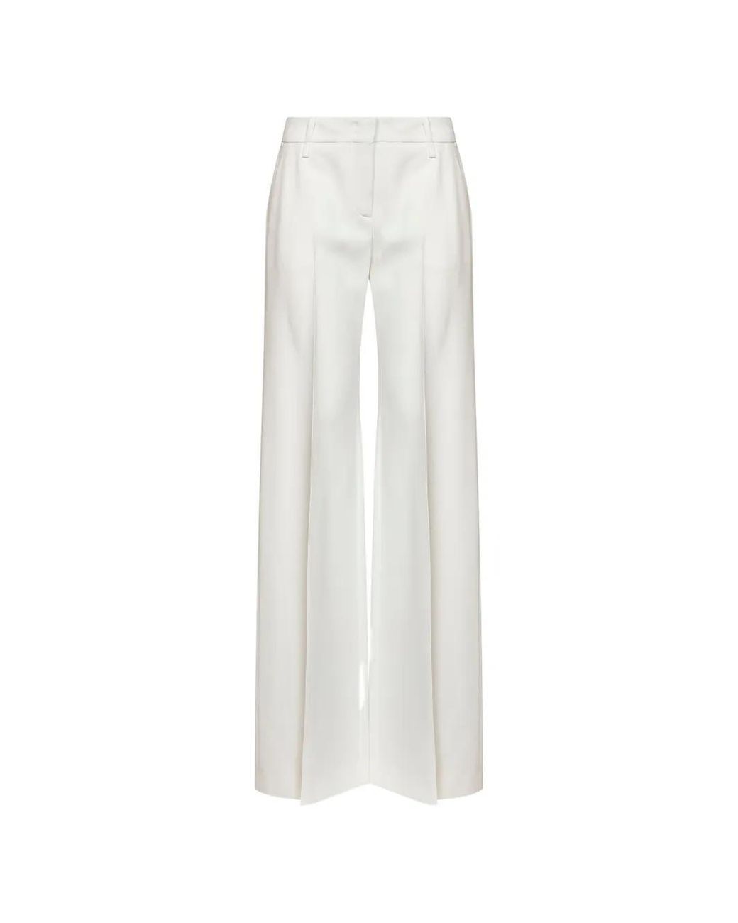 Ermanno Scervino White Pressed-Crease Bootcut Trousers