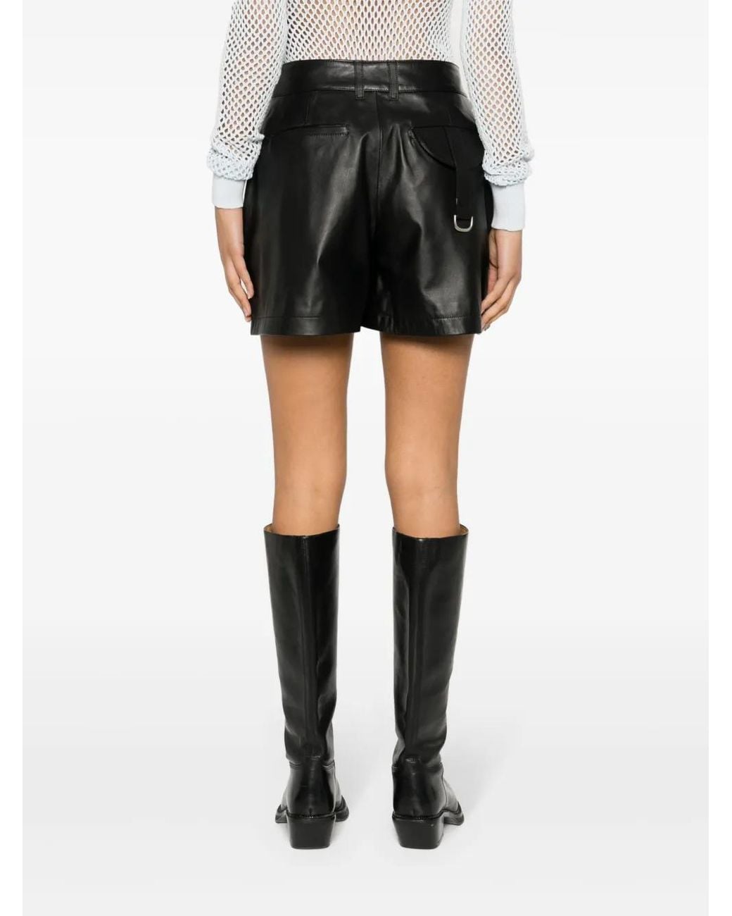 Off-White c/o Virgil Abloh Black High-Waisted Leather Shorts
