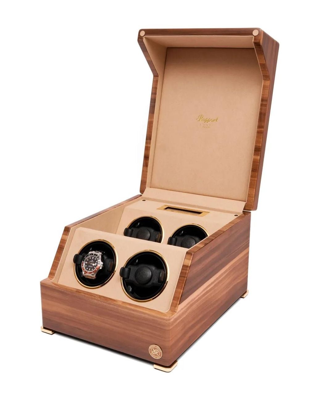 Rapport Black Perpetua Quad Watch Winder for men