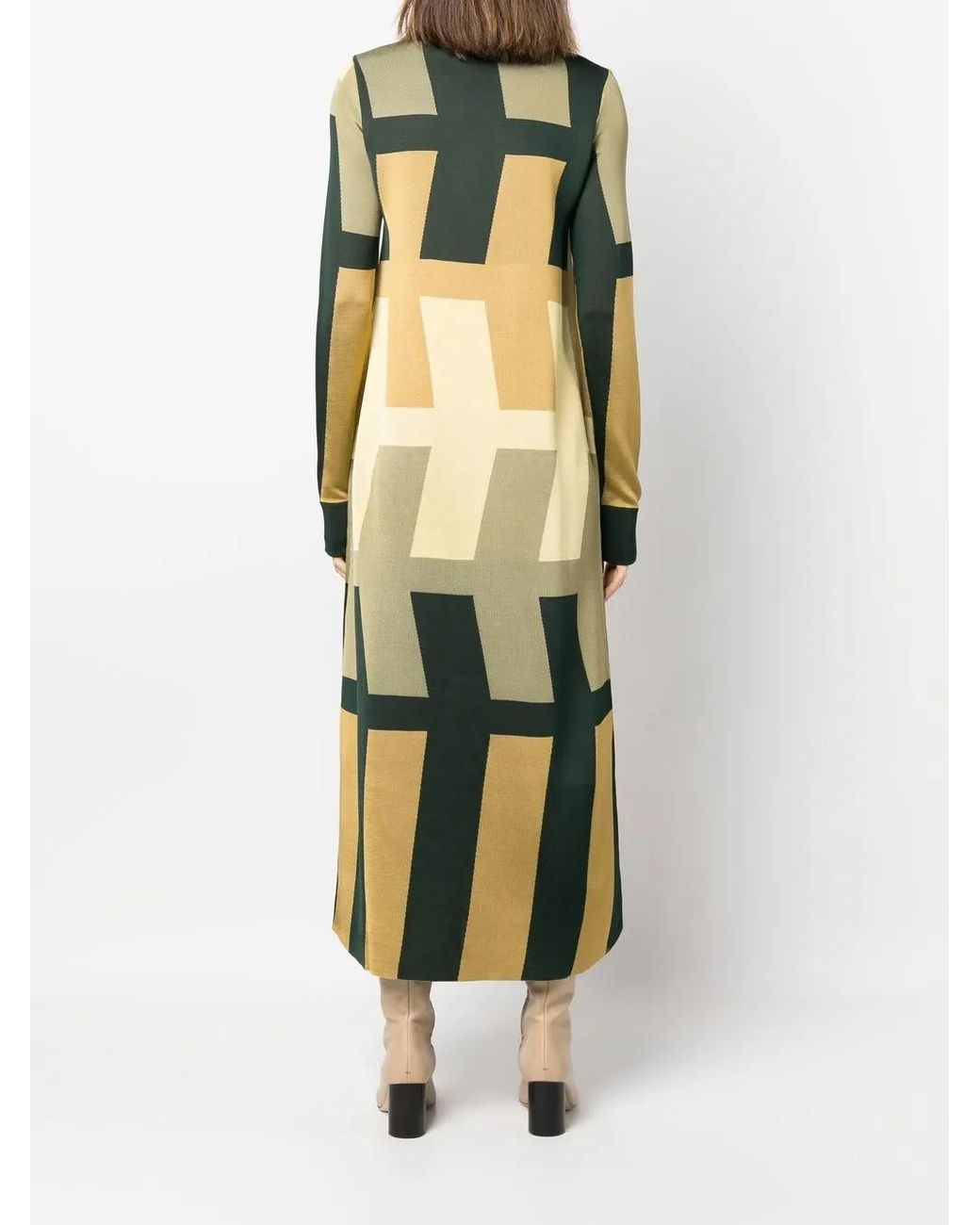 Colville Green Arrow Geometric-Pattern Dress