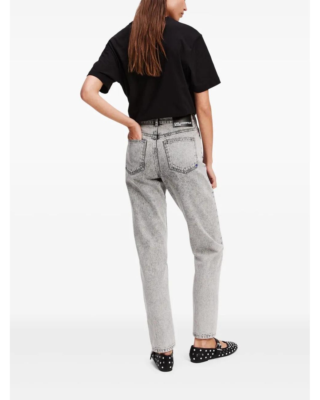Karl Lagerfeld Gray High-Rise Mom Jeans