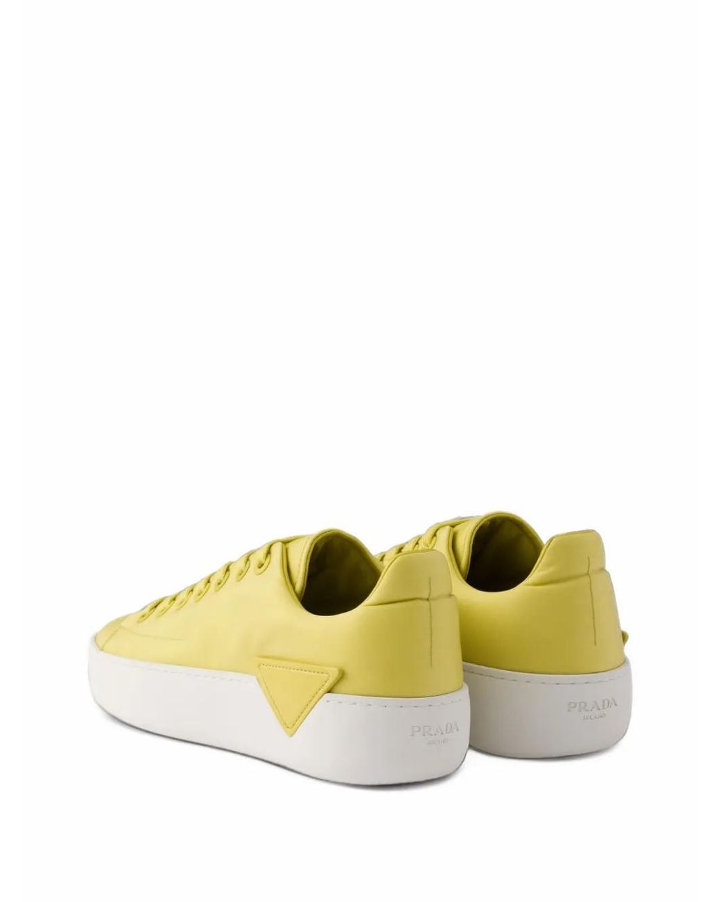 Prada Yellow Court Re-Nylon Sneakers
