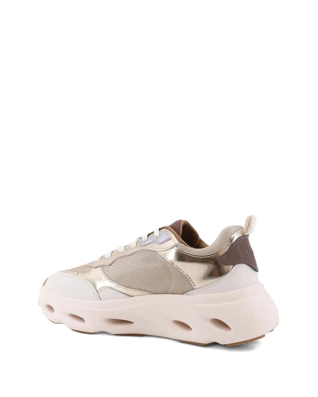 Pinko Multicolor Leather Sneakers With Nylon Inserts