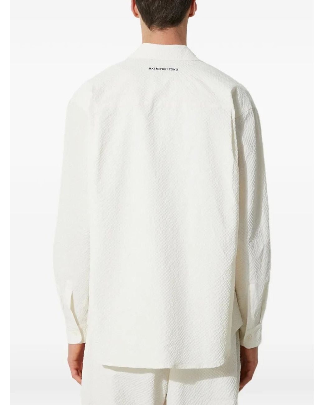 MKI Miyuki-Zoku White Button-Fastening Shirt for men