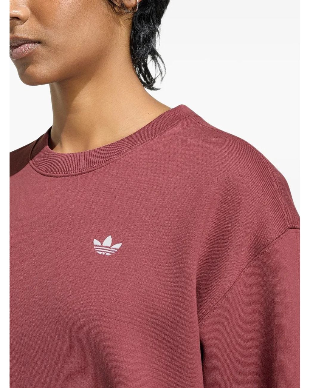 Adidas Red Ess Fl Crw Os Sweatshirt