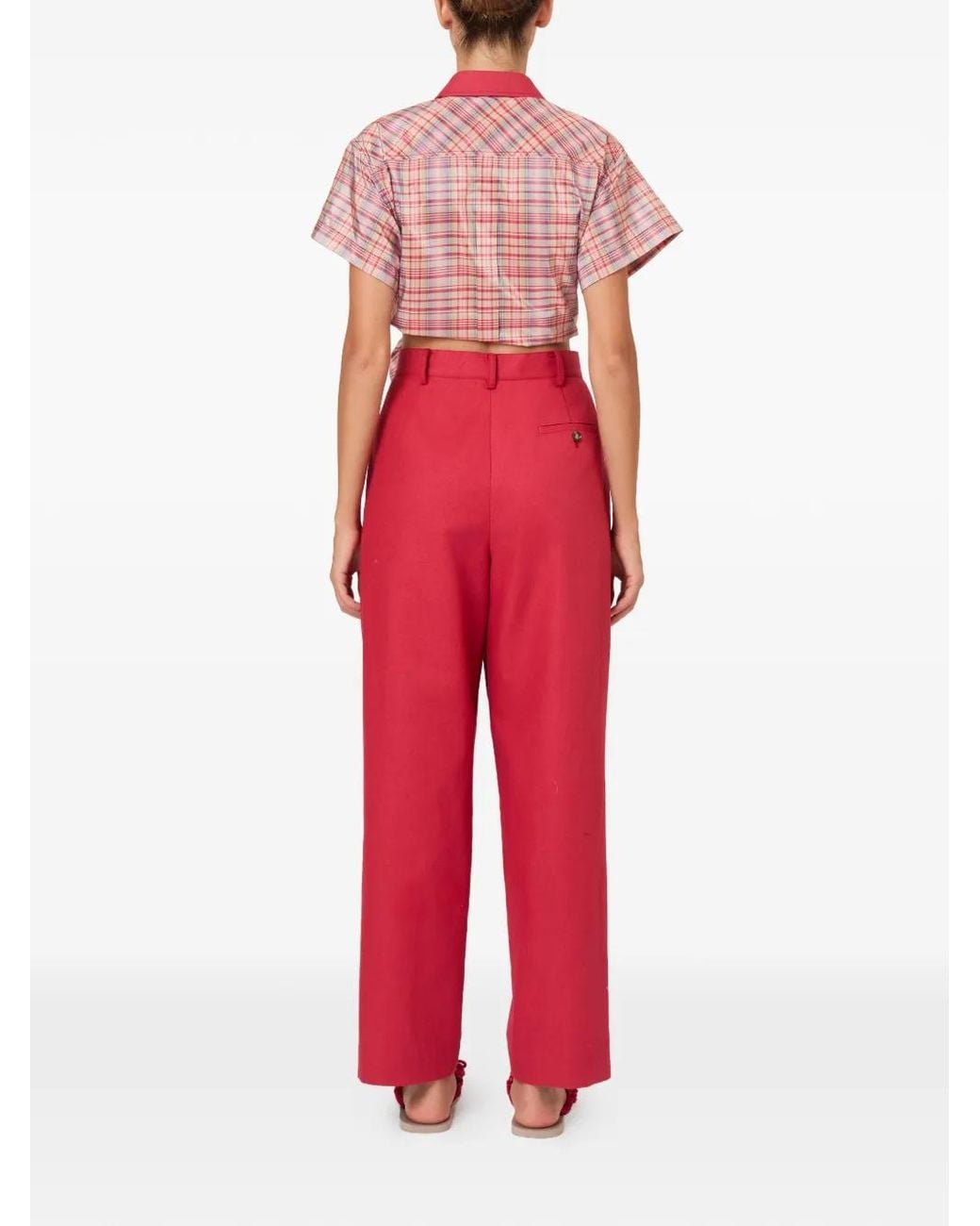 Rosie Assoulin Red Sporty Trousers