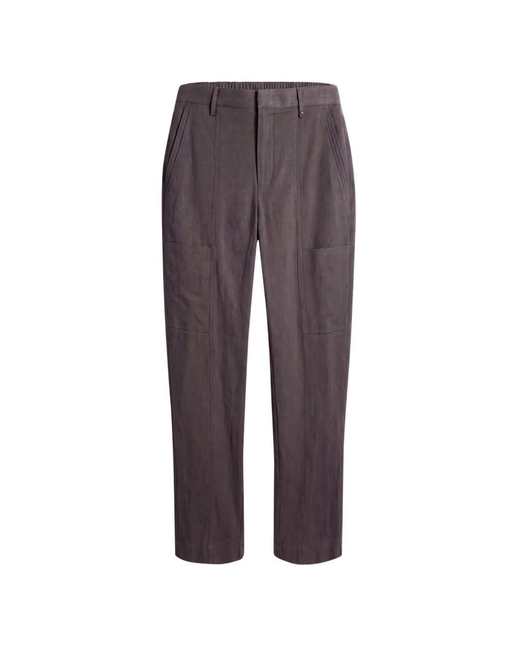 Vince Purple Tailored Stretch-Cotton Trousers