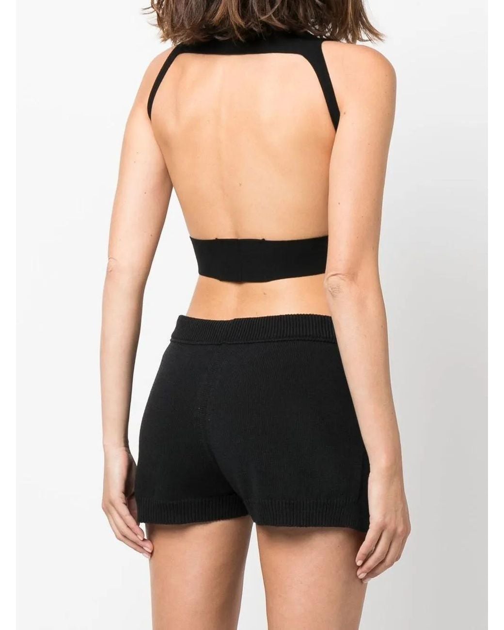 Rick Owens Black Cut-Out Detail Knit Top