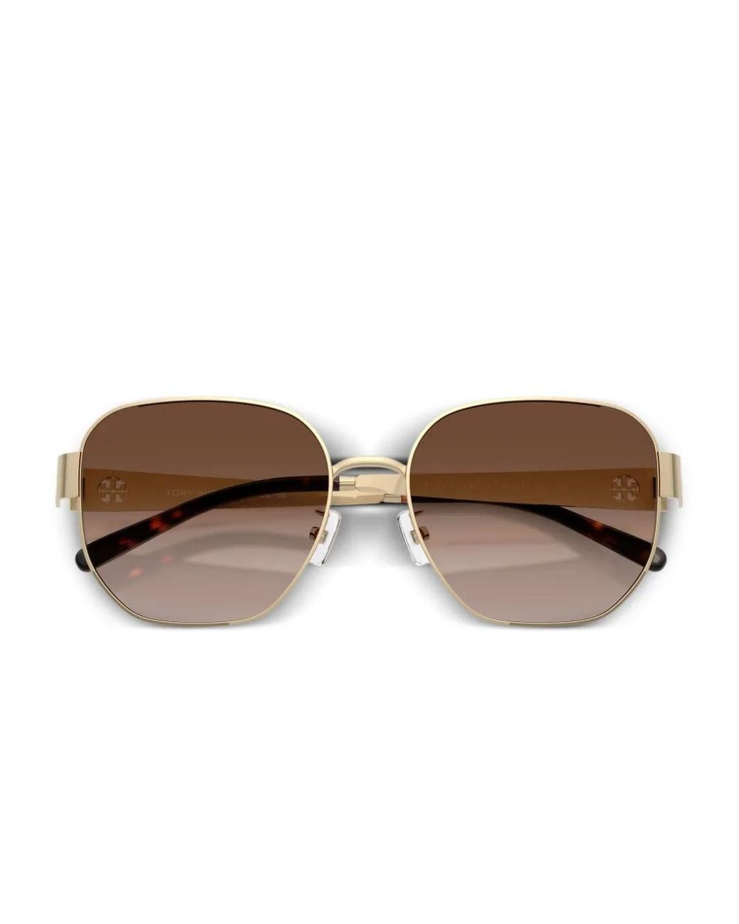 Tory Burch Brown Tortoiseshell Round-Frame Sunglasses