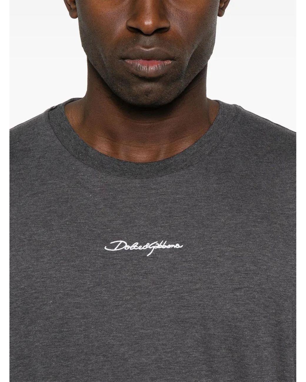 Dolce & Gabbana Gray Mini Short Sleeve T-Shirt for men