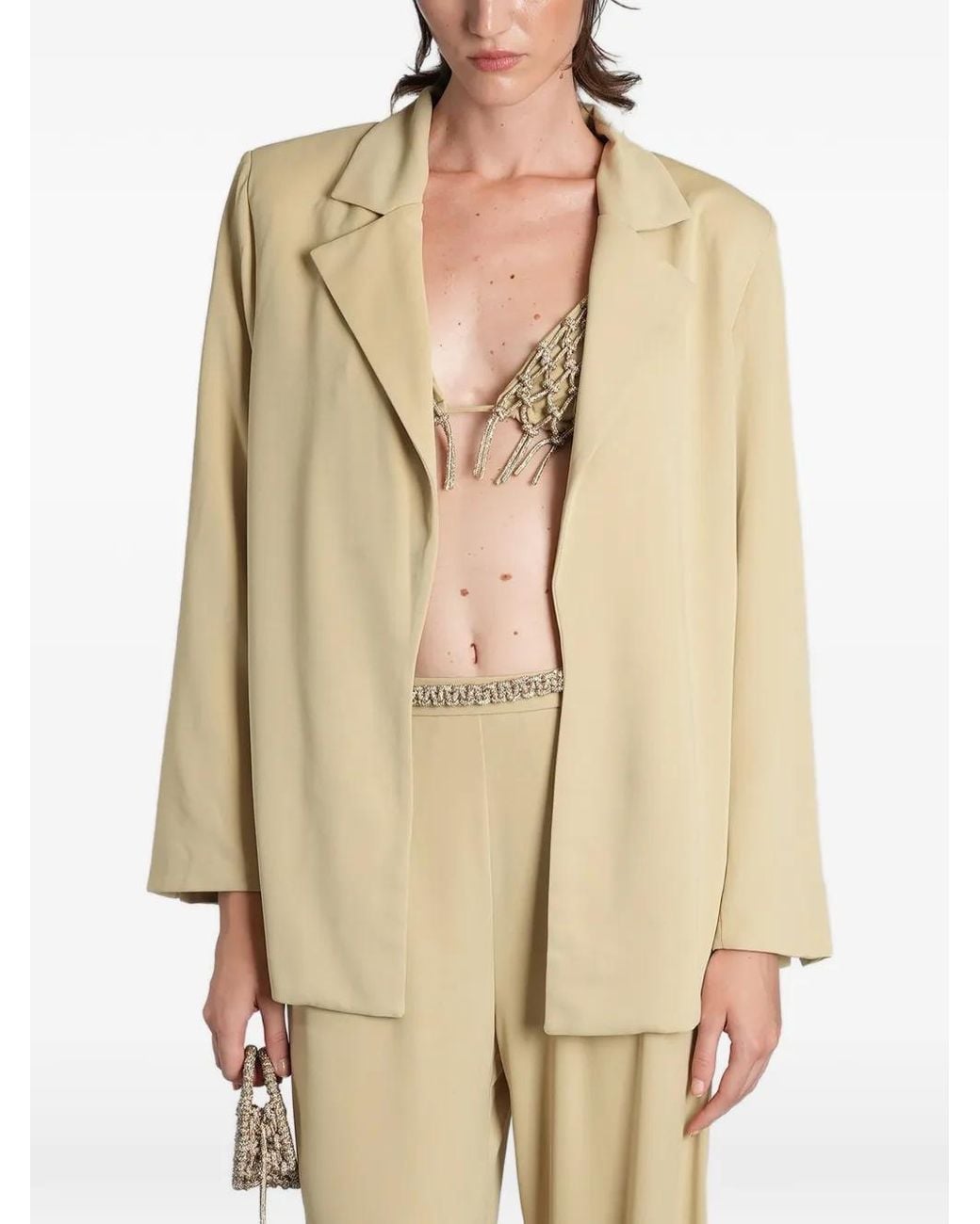 HIBOURAMA Natural Diana Notch-Lapels Blazer