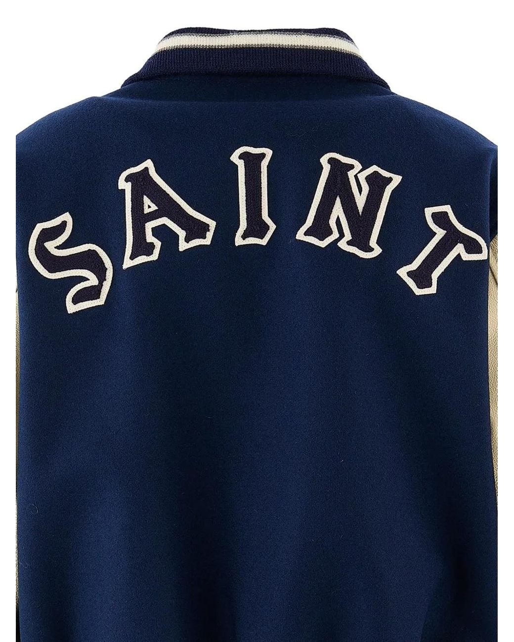 SAINT Mxxxxxx Blue X Golden Bear Sportswear Sacred Heart Varsity Jacket for men