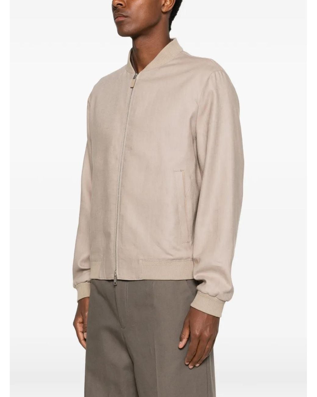 Zegna Natural Linen Bomber Jacket for men