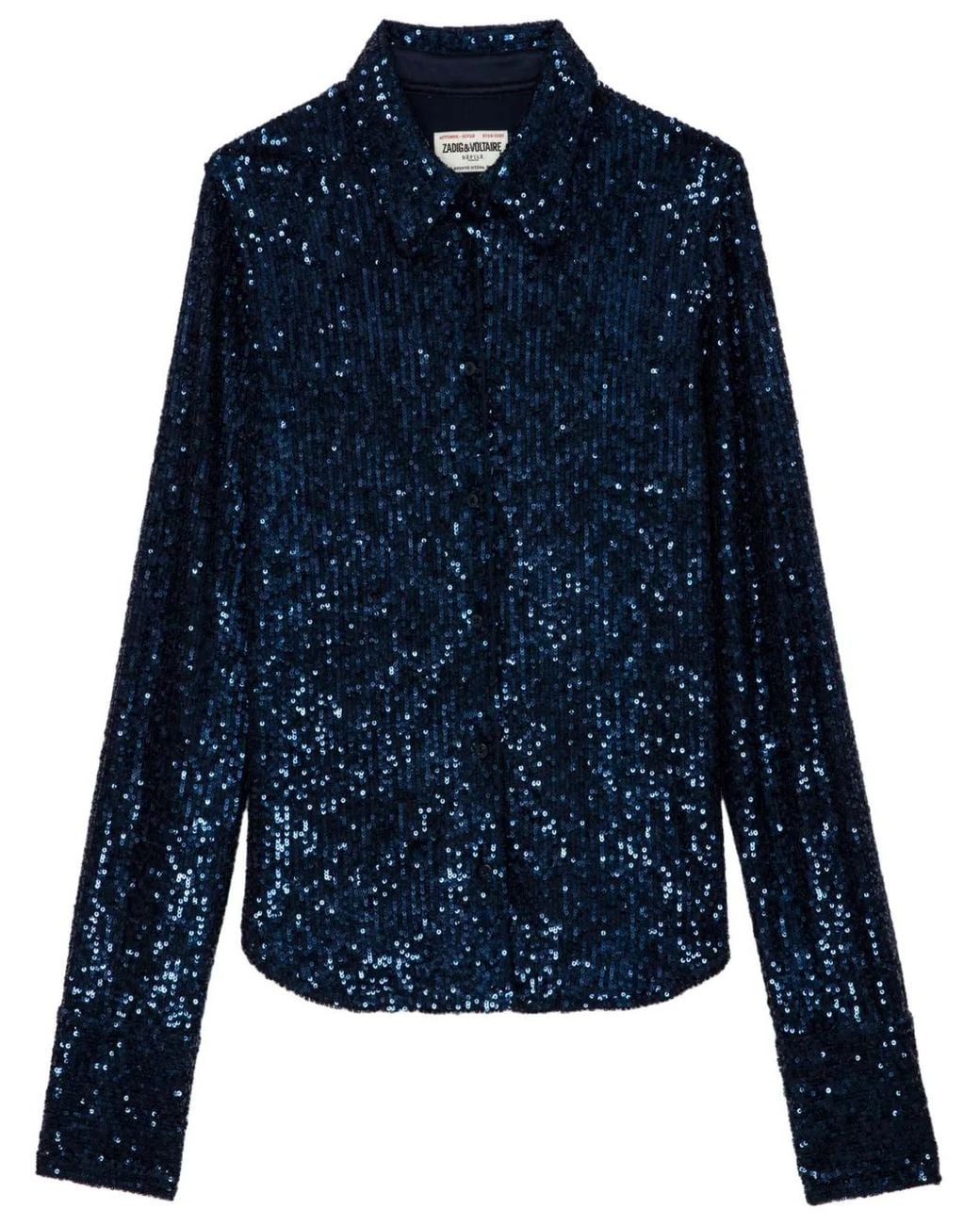 Zadig & Voltaire Blue Tawny Sequins Shirt