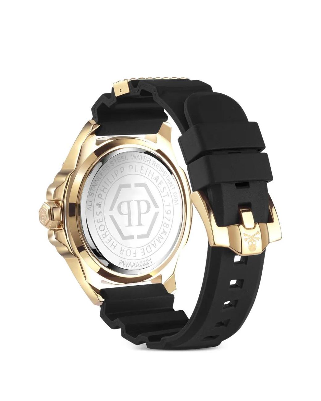Philipp Plein Black Montre The $Kull 44 Mm for men