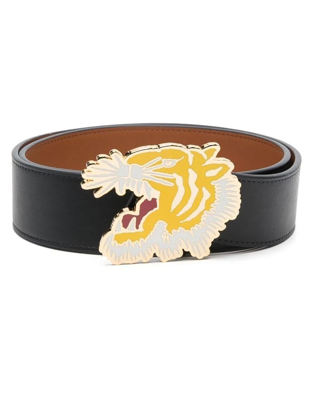 KENZO Black Reversible Logo Belt