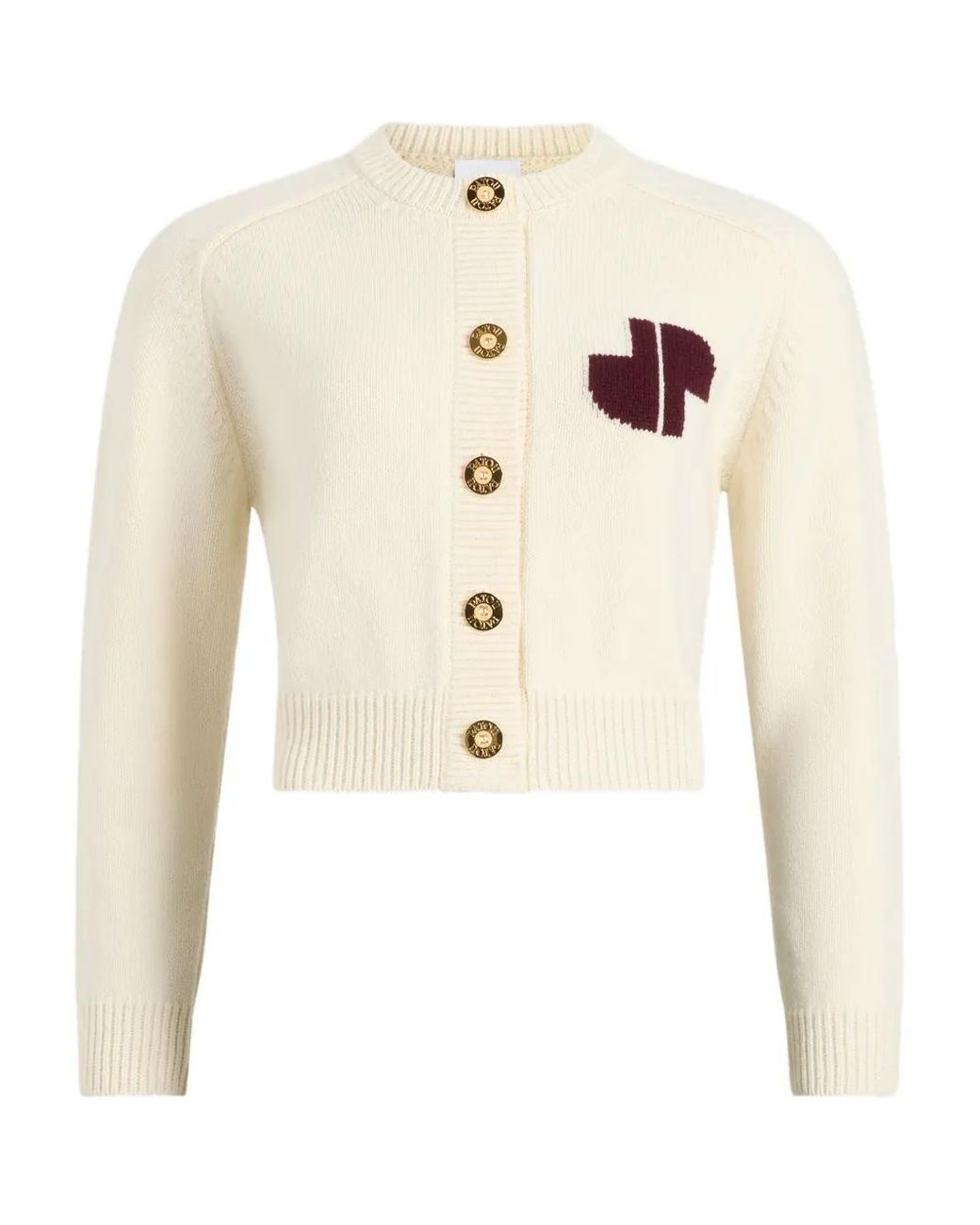 Patou Natural Intarsia Button Cardigan