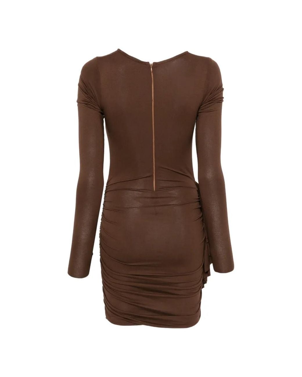 Pink Brown Ruffled Mini Dress