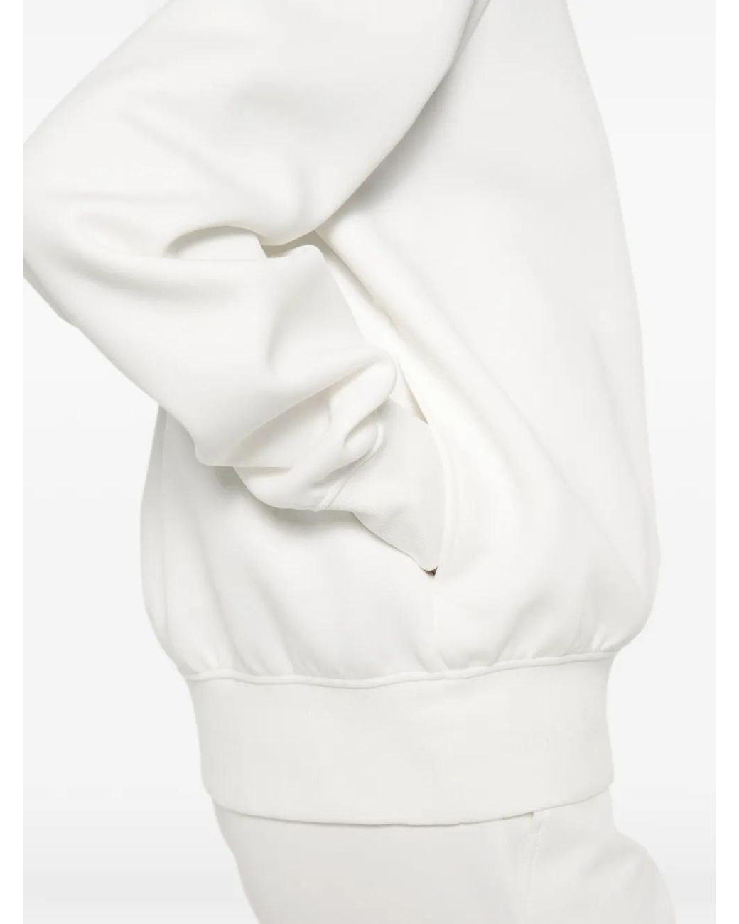 Max Mara White Zip-Up High-Neck Sweater