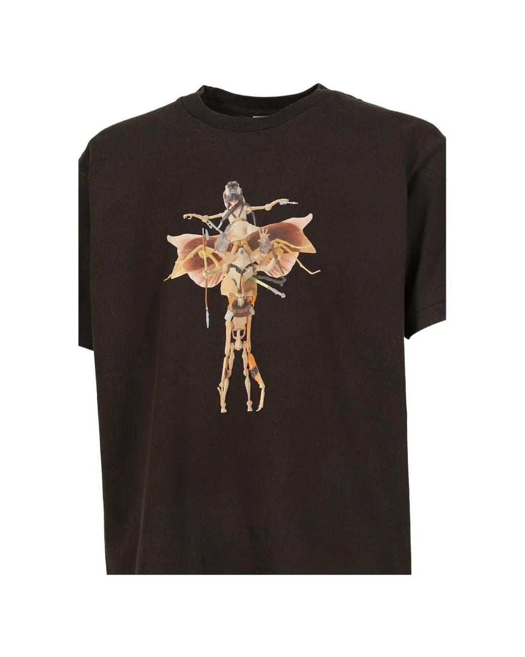 SHT Black World Of The Sandstorm Graphic-Print Cotton T-Shirt for men
