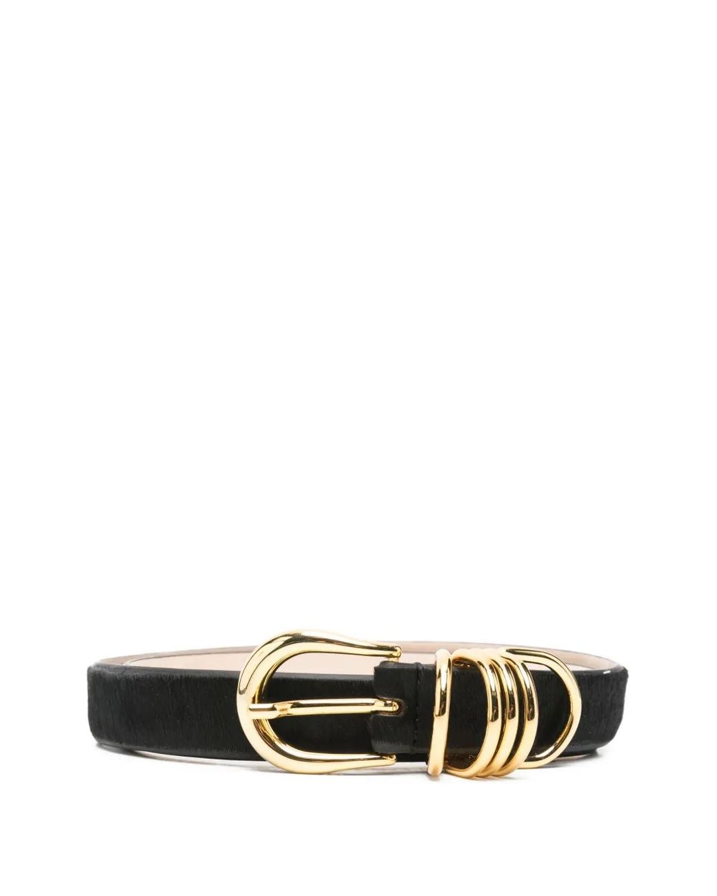 DEHANCHE White Hollyhock Ring Buckle Belt