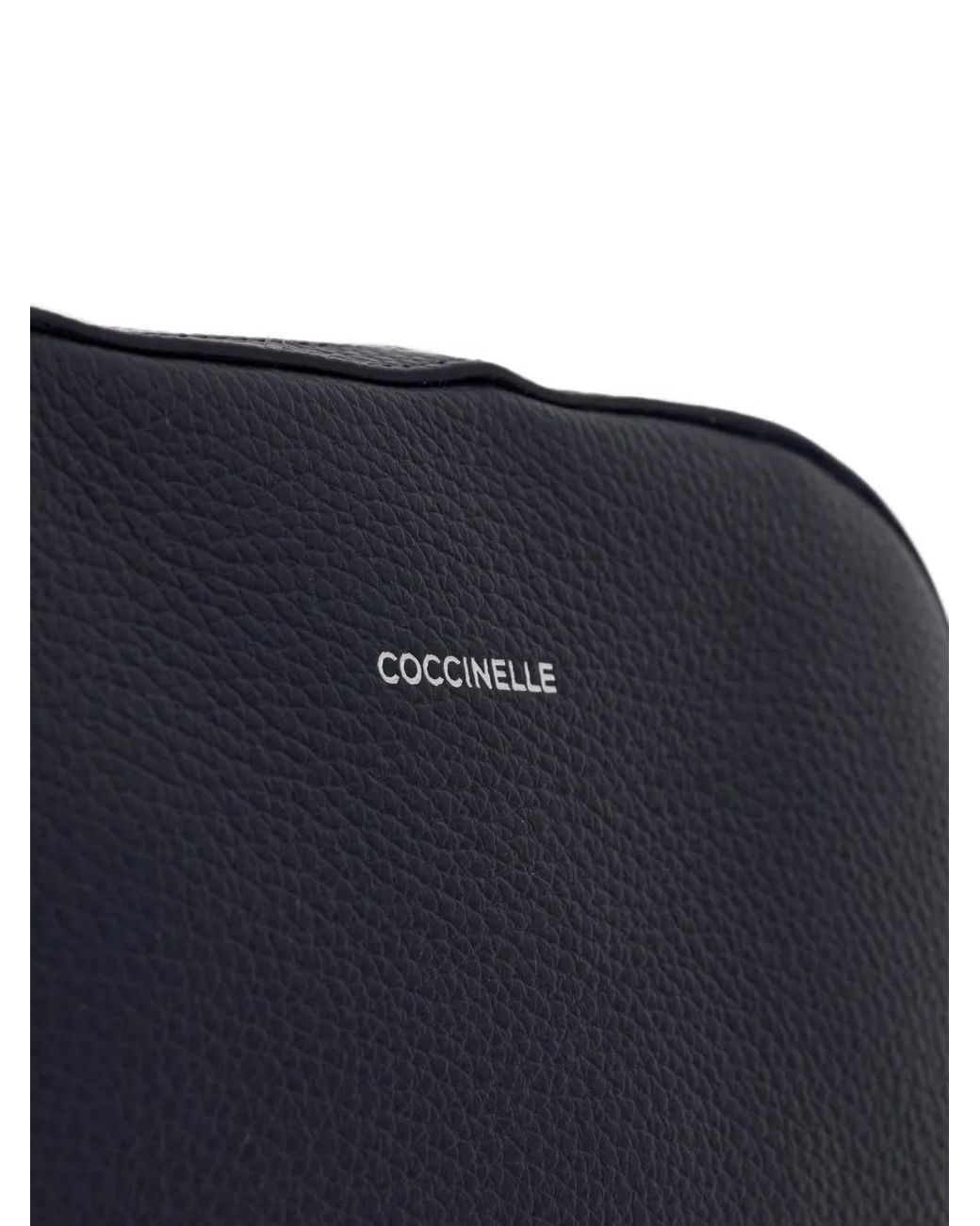 Coccinelle Blue Grained-Leather Shoulder Bag