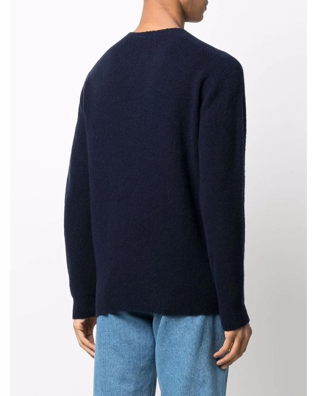 Malo Blue Crew-Neck Knitted Jumper for men