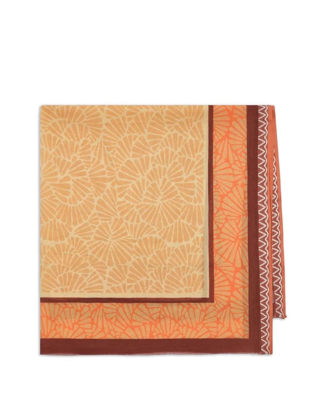 Maliparmi Natural Fringed-Print Scarf