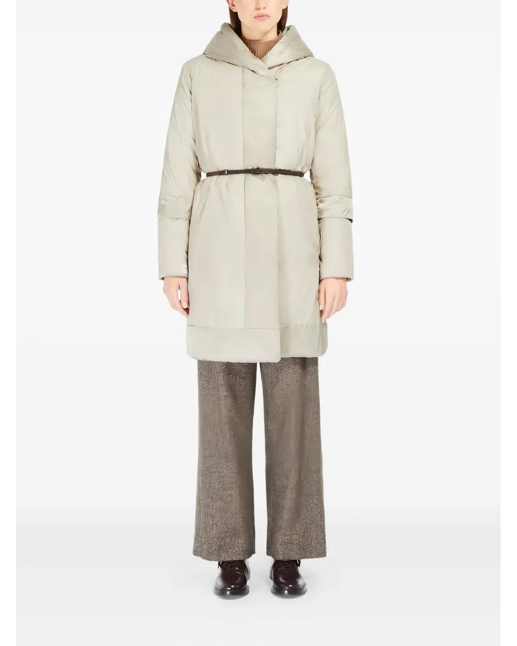 Max Mara Gray Novef Hooded Coat