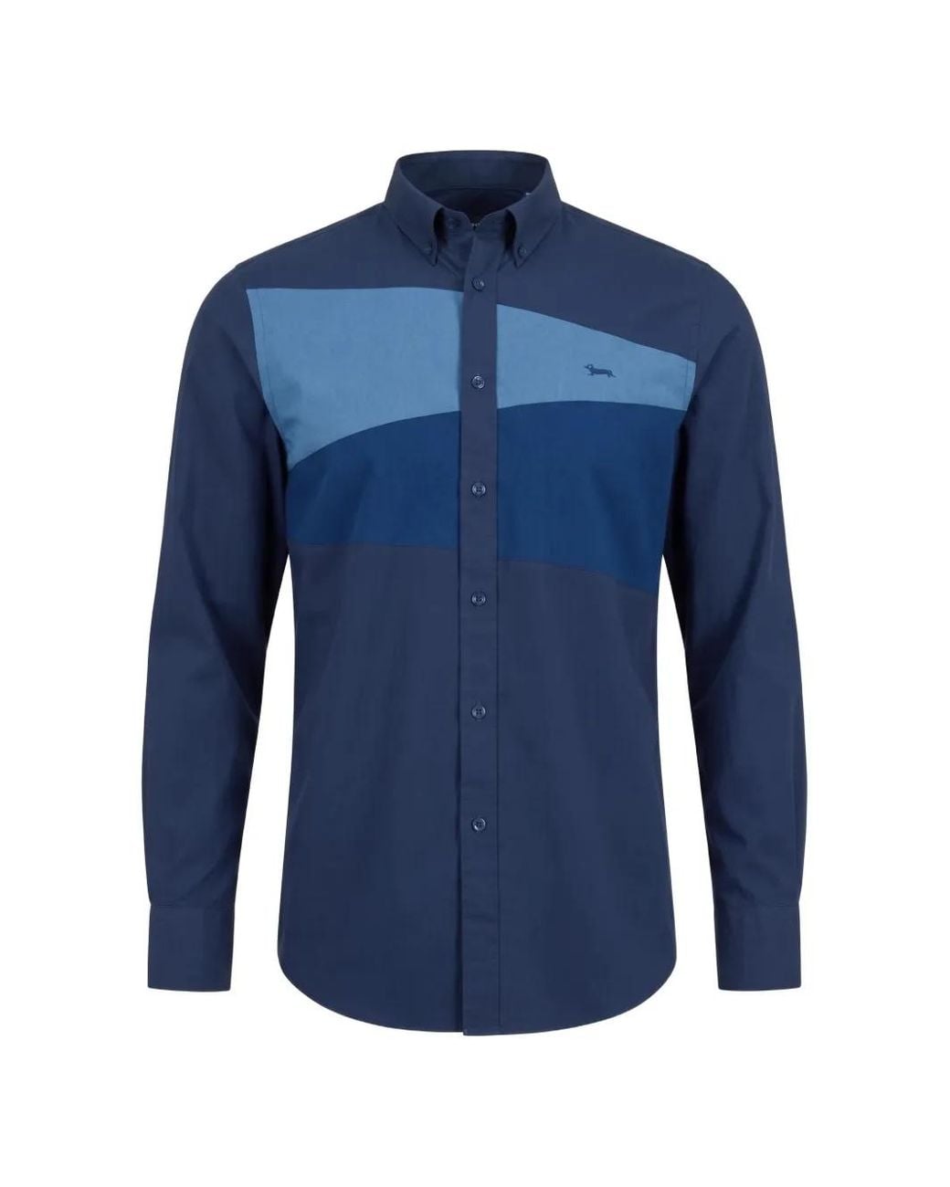 Harmont & Blaine Blue Button-Down Cotton Poplin Shirt for men