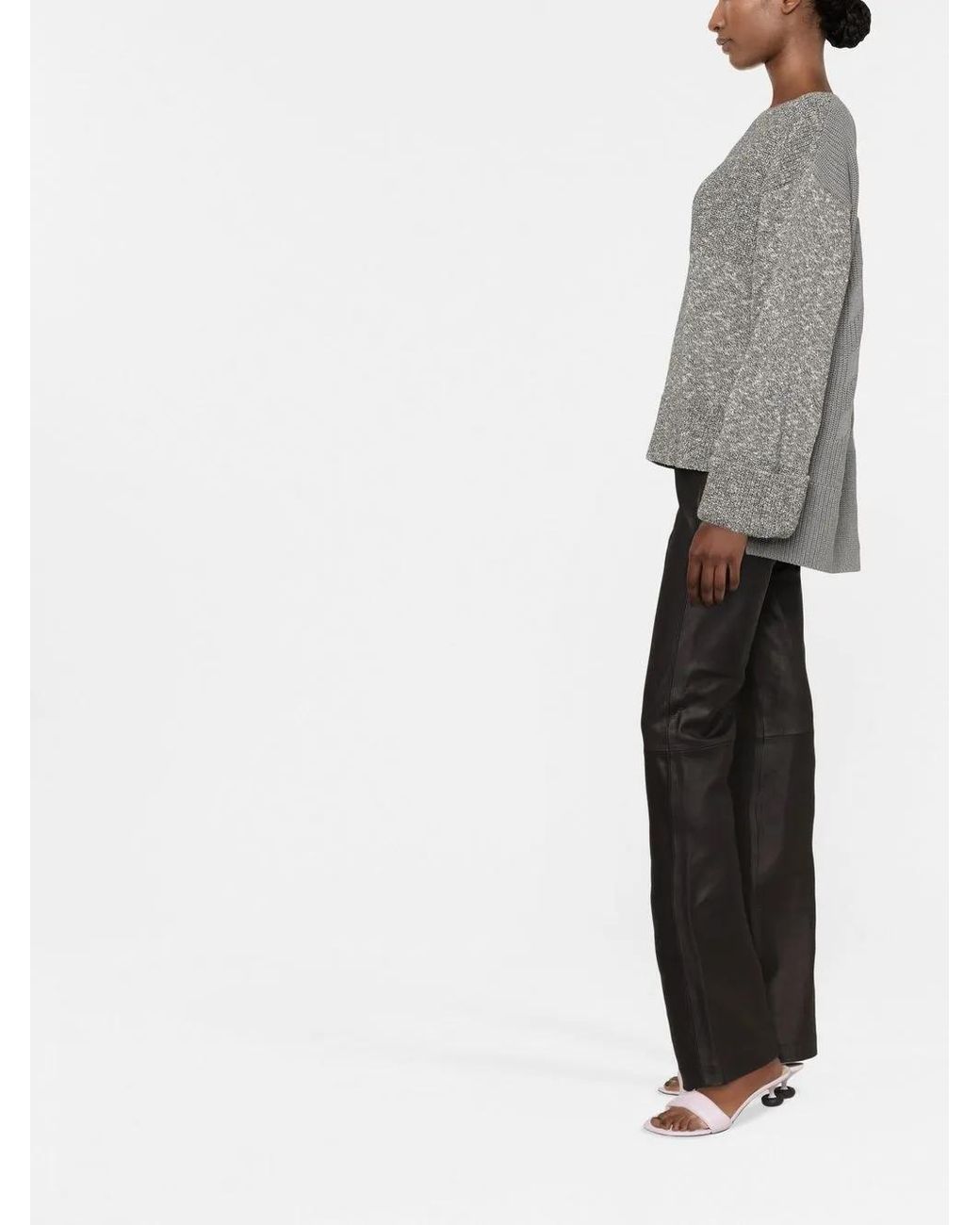 Off-White c/o Virgil Abloh Gray Diag-Stripe Oversized Jumper
