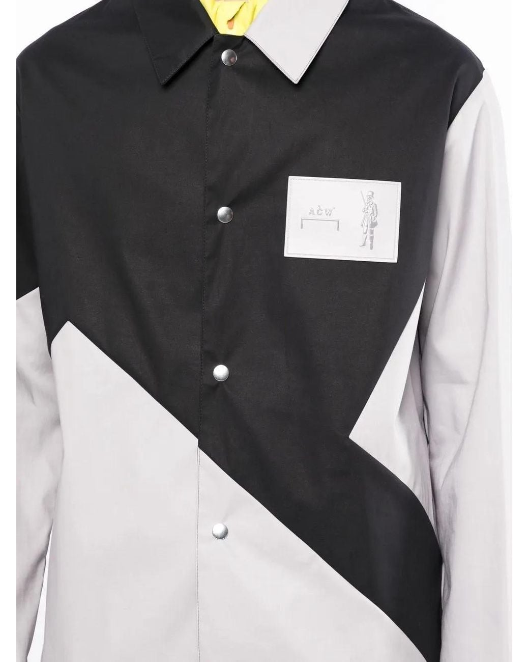 A_COLD_WALL* Black Colour-Block Panelled Shirt Jacket for men