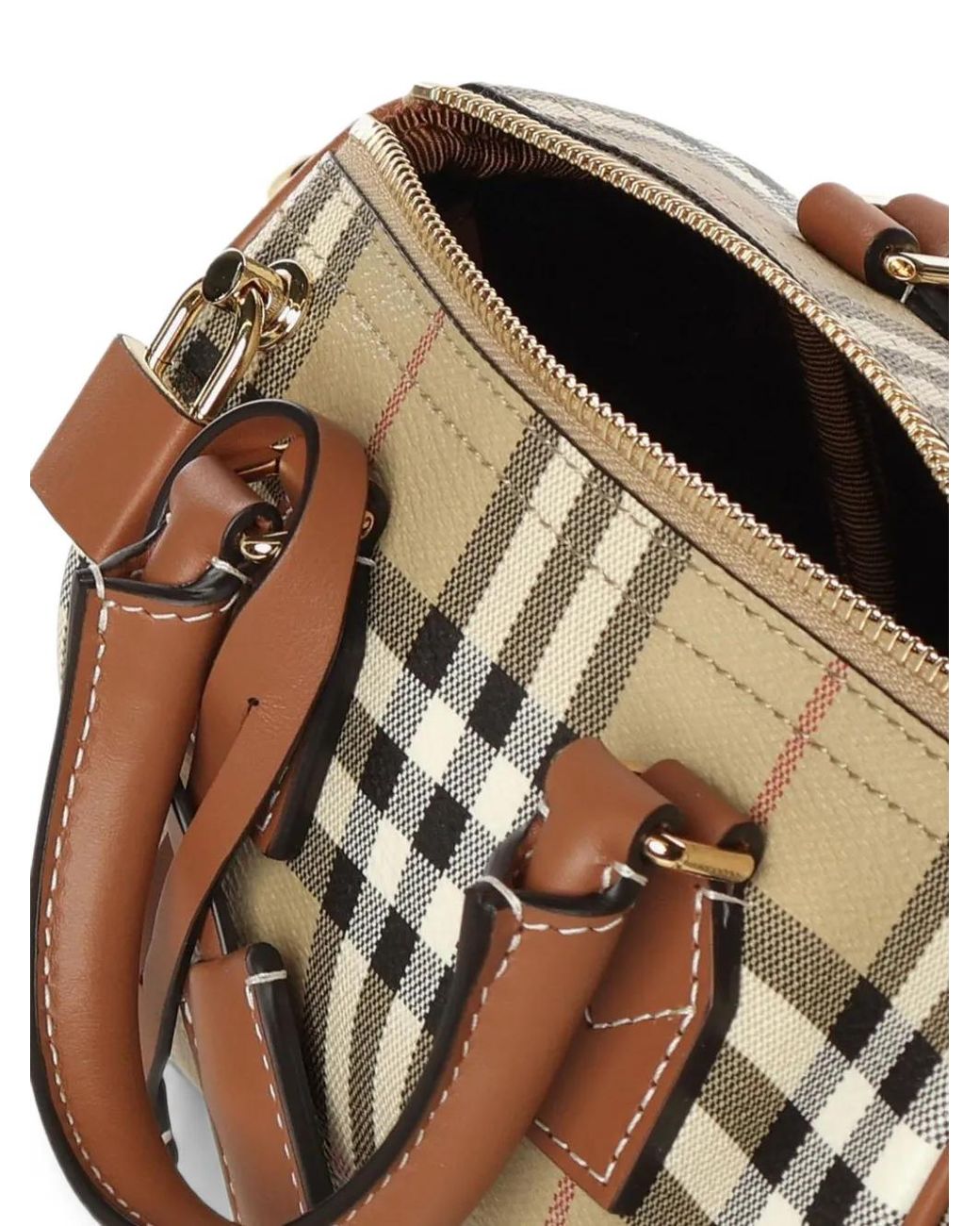 Burberry Metallic Mini Check Bowling Bag