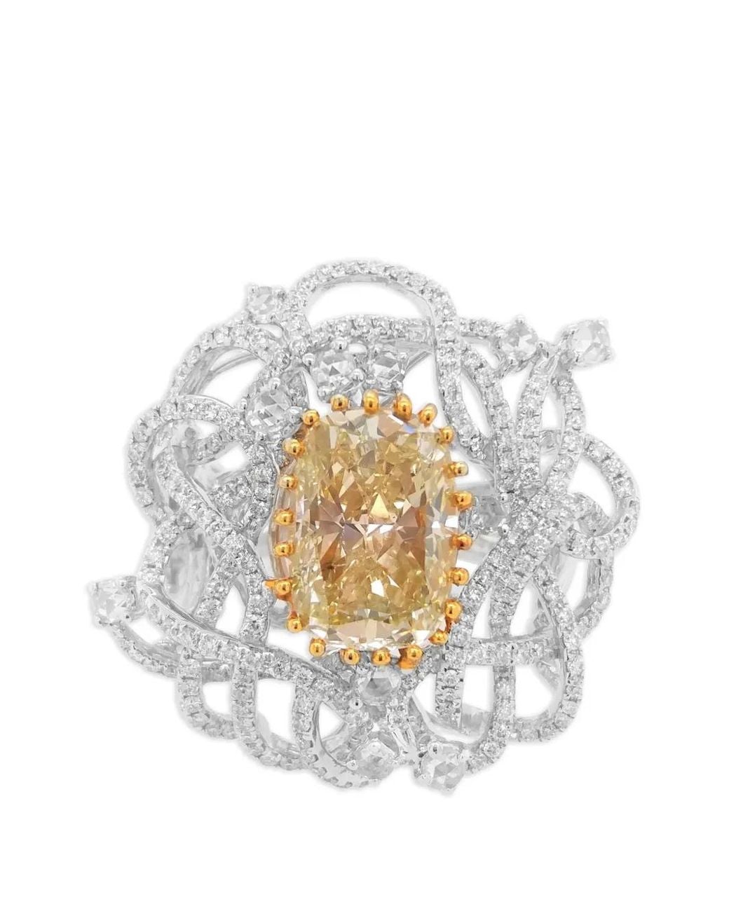 HYT Jewelry White Floral Diamond Ring