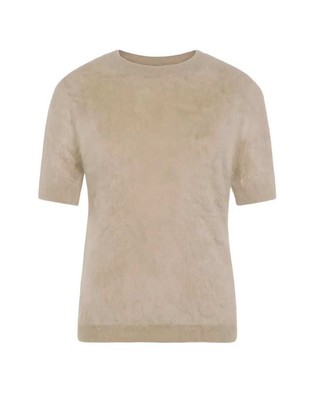 Seventy Natural Short-Sleeve Brushed-Knit Sweater