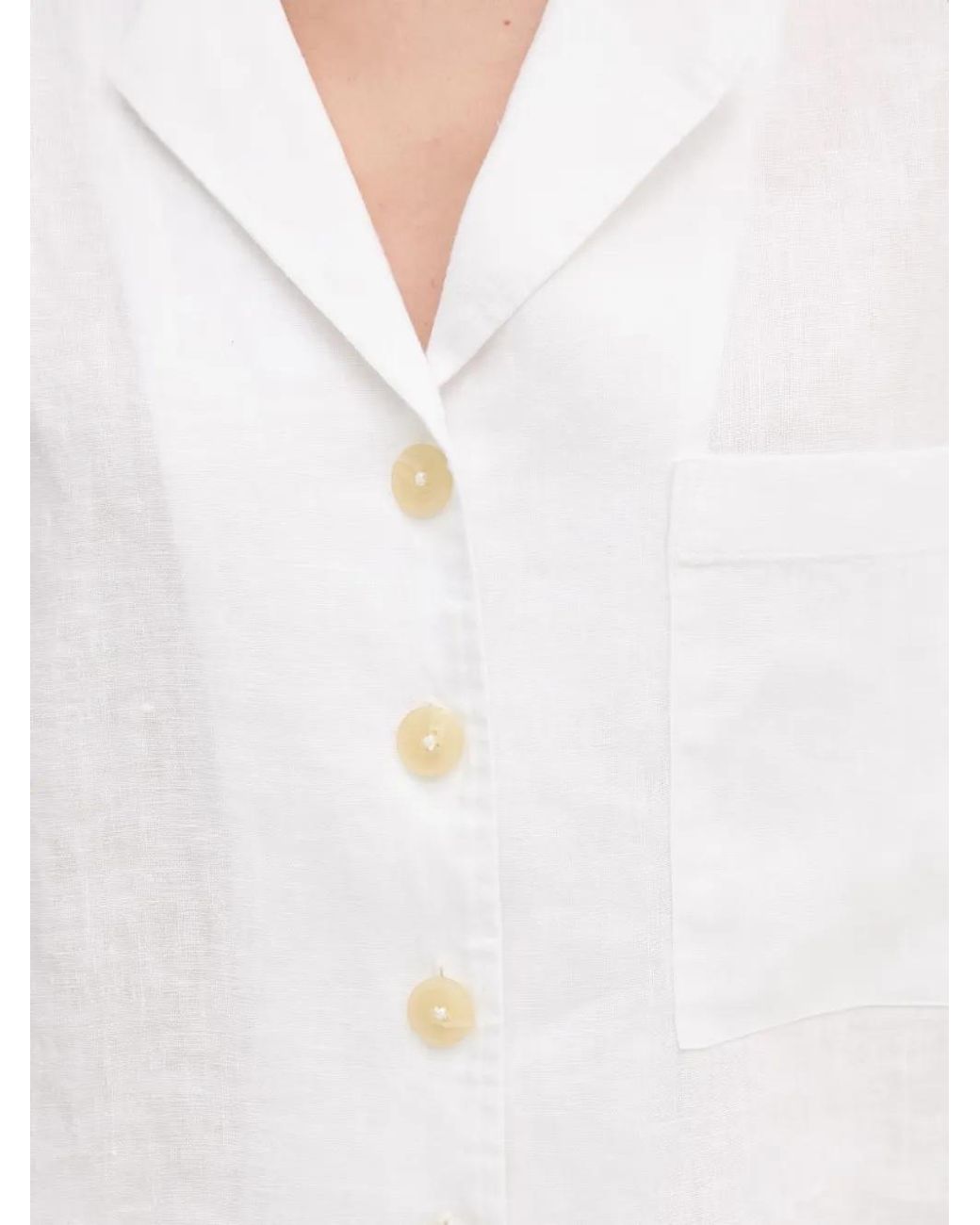 DKNY White Chemise À Poche Plaquée