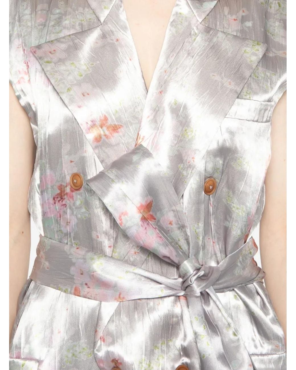 BARBARA BOLOGNA White Floral Pattern Coat