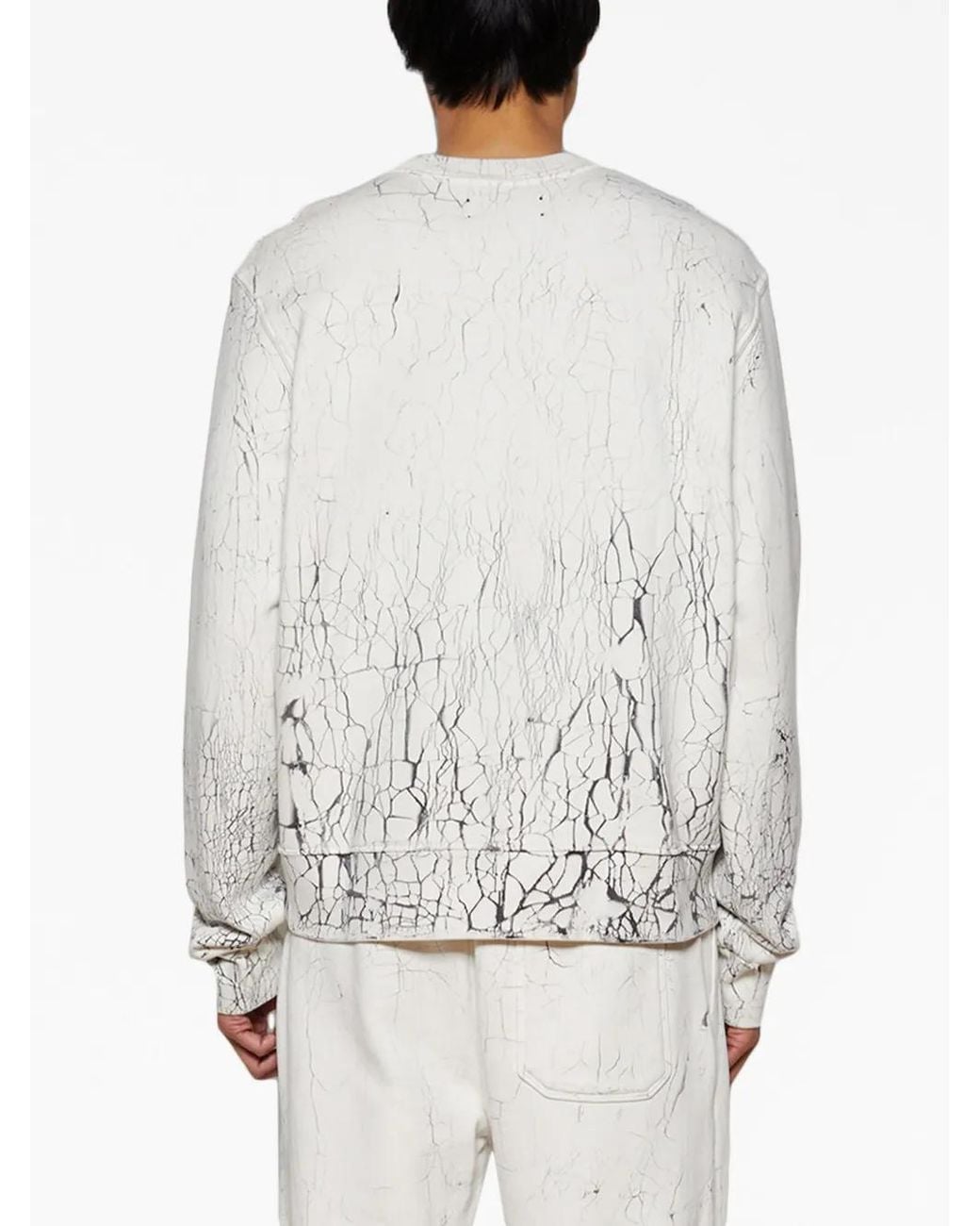 Amiri Gray Cracked Logo-Print Sweatshirt for men