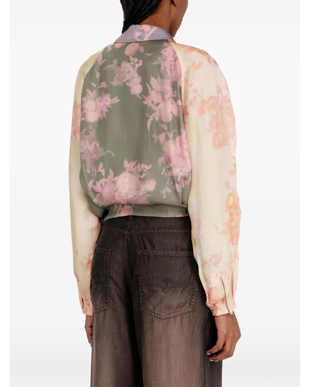 DIESEL Pink Floral Bomber Jacket