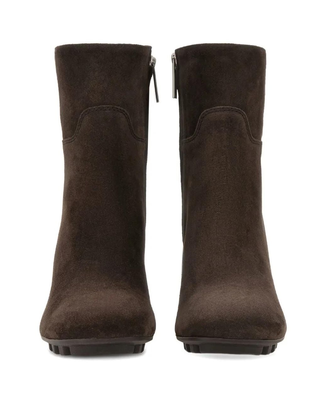 Hogan Black 90Mm Suede Side-Zip Boots