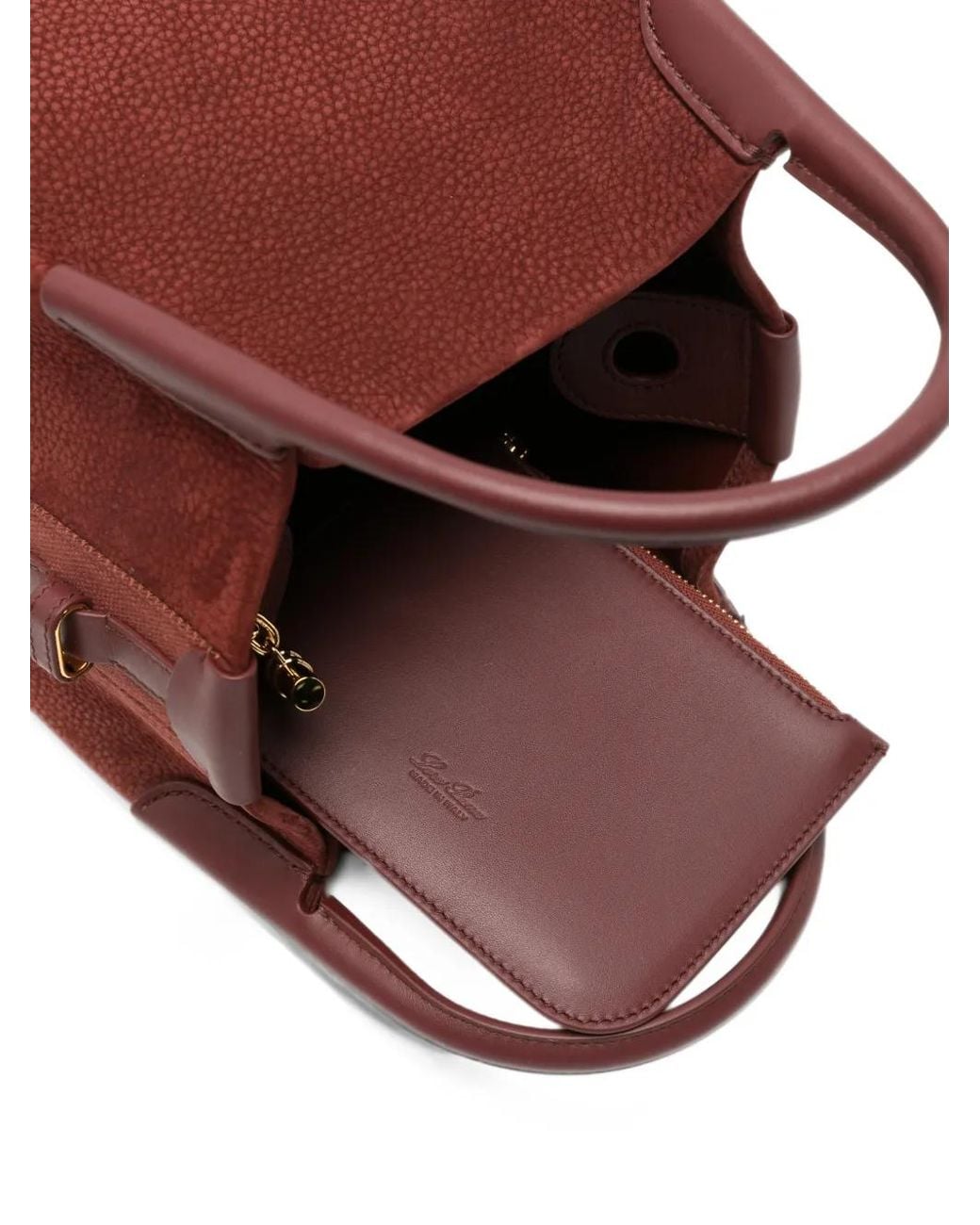 Pebbeld Loro Piana Bale Pebbled-Leather Tote Bag in Red | Lyst