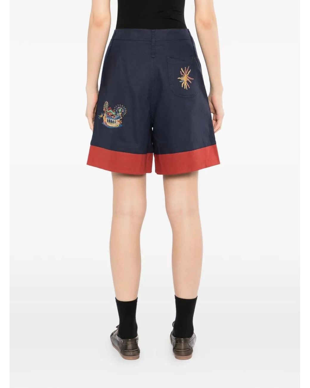 GARCON BY GARCON Blue Embroidered Shorts