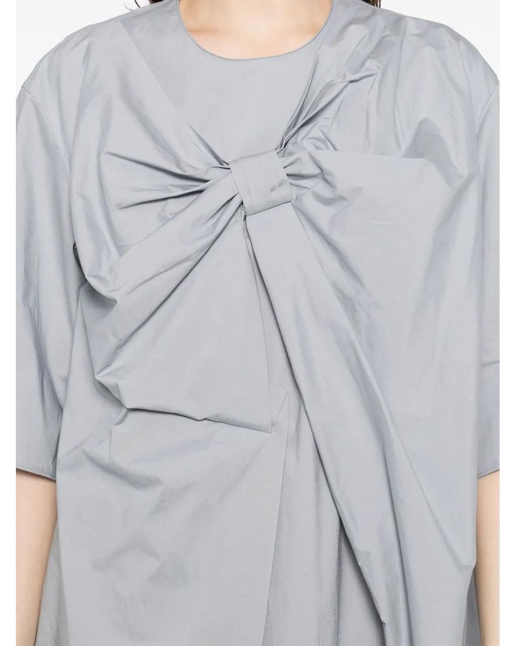JNBY Gray Bow-Detail Dress
