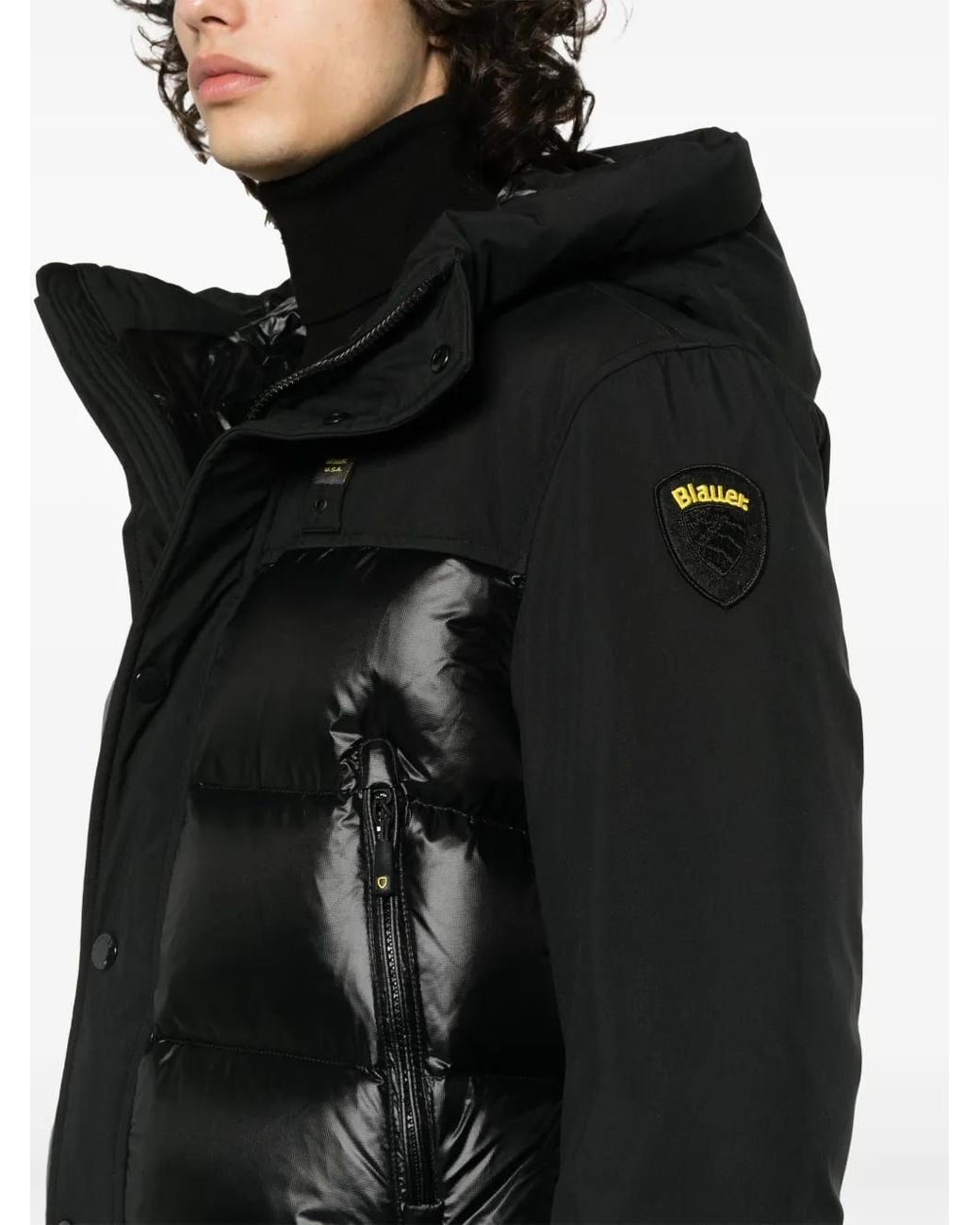Blauer Black Logo-Appliqué Padded Jacket for men