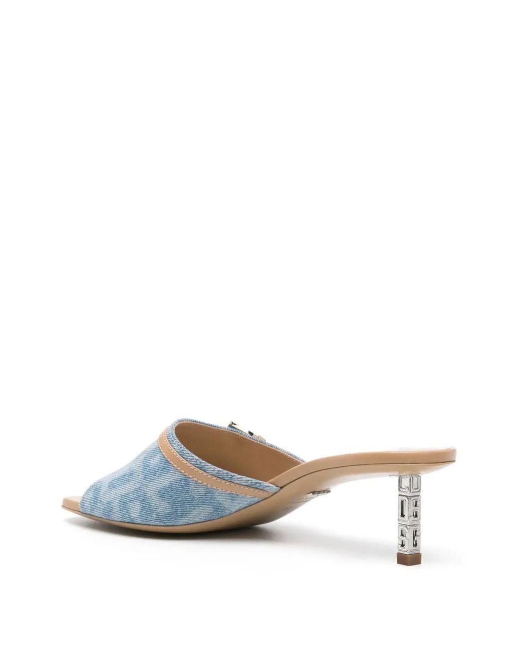 Gcds Blue Monogram-Pattern Leather Sandals