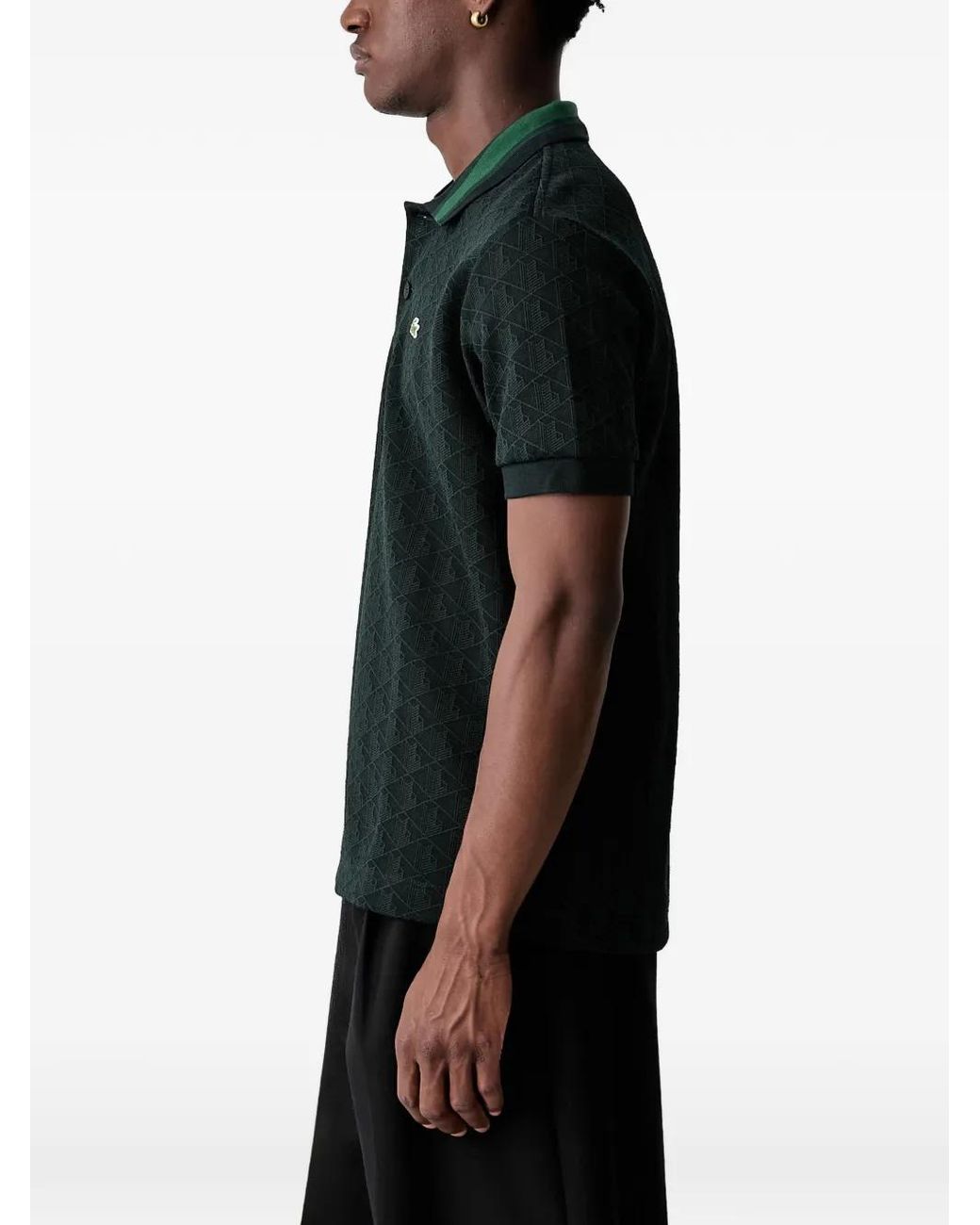 LACOSTE モノグラム ポロシャツ ブラック メンズ Lacoste モノグラム ポロシャツ ブラック | Lyst
