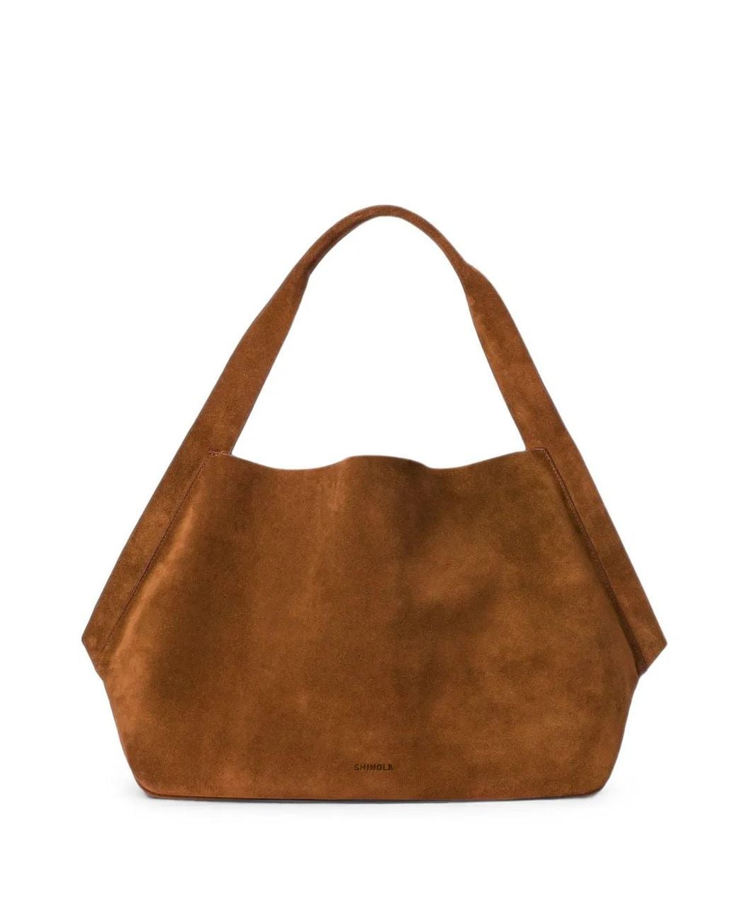 Shinola Brown Derby Suede Shoulder Bag