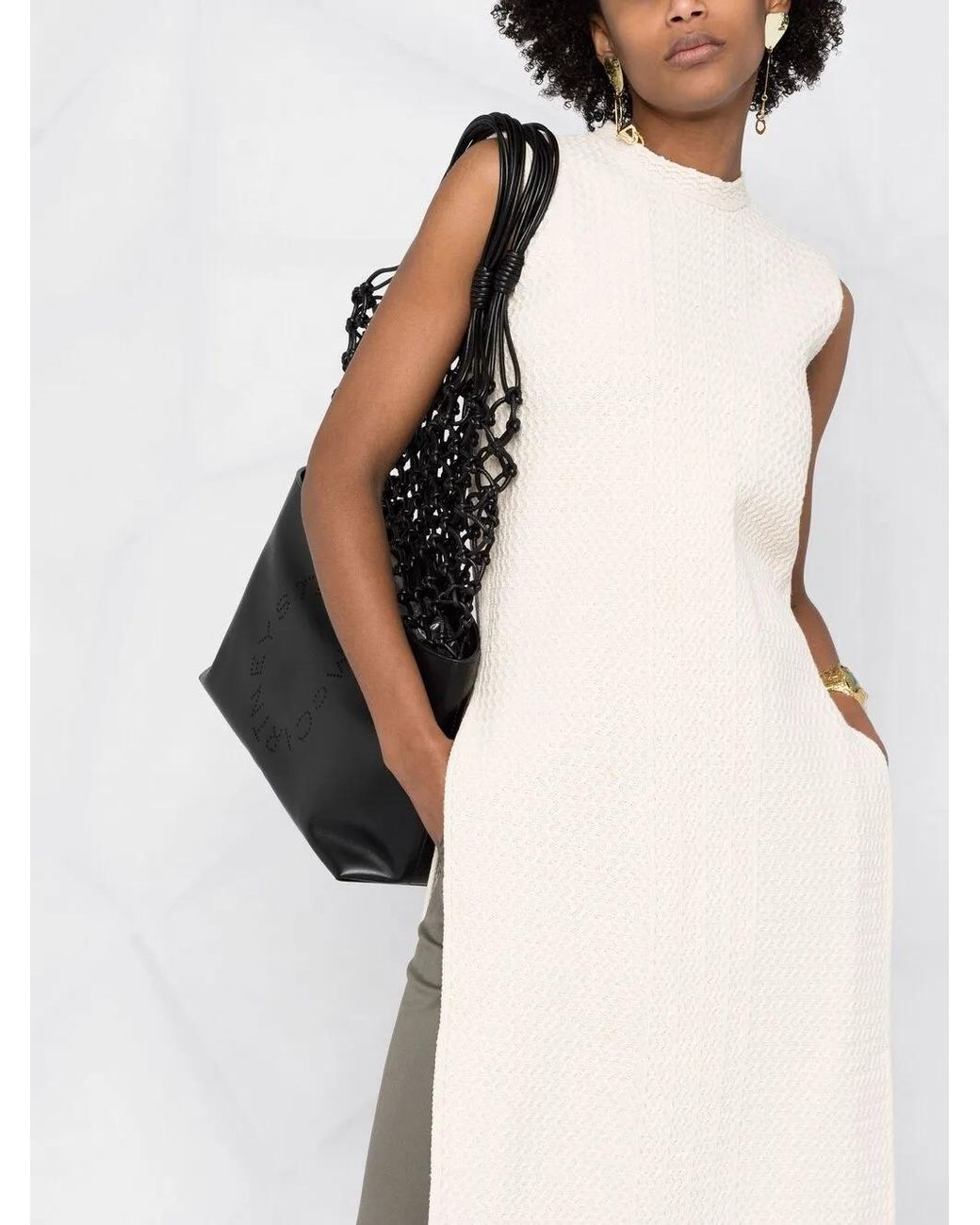 Jil Sander White Side-slit Knit Top